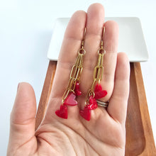 Load image into Gallery viewer, Heartstring Earrings - Red
