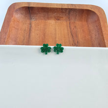 Load image into Gallery viewer, Shamrock Studs - Green Glitter