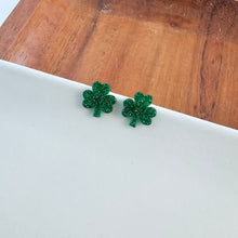 Load image into Gallery viewer, Shamrock Studs - Green Glitter