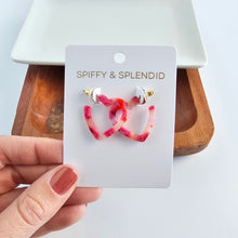 Load image into Gallery viewer, Mini Heart Hoops - Tickled Pink