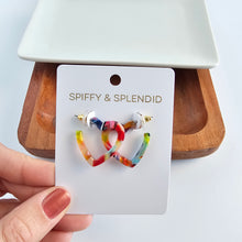 Load image into Gallery viewer, Mini Heart Hoops - Fiesta