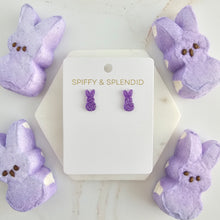 Load image into Gallery viewer, Glitter Bunny Studs - Purple