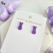 Load image into Gallery viewer, Glitter Bunny Studs - Purple