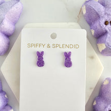 Load image into Gallery viewer, Glitter Bunny Studs - Purple