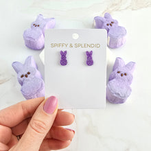 Load image into Gallery viewer, Glitter Bunny Studs - Purple