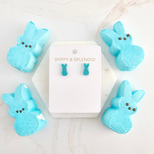 Load image into Gallery viewer, Glitter Bunny Studs - Blue