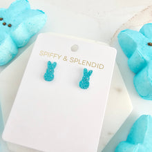 Load image into Gallery viewer, Glitter Bunny Studs - Blue