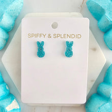 Load image into Gallery viewer, Glitter Bunny Studs - Blue