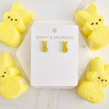 Load image into Gallery viewer, Glitter Bunny Studs - Yellow