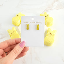 Load image into Gallery viewer, Glitter Bunny Studs - Yellow