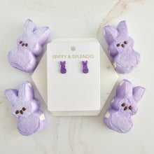 Load image into Gallery viewer, Glitter Bunny Studs - Purple