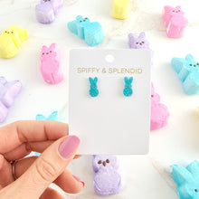 Load image into Gallery viewer, Glitter Bunny Studs - Blue