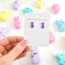 Load image into Gallery viewer, Glitter Bunny Studs - Purple