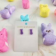 Load image into Gallery viewer, Glitter Bunny Studs - Purple