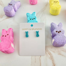 Load image into Gallery viewer, Glitter Bunny Studs - Blue