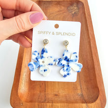 Load image into Gallery viewer, Petunia Earrings - Greek Goddess Blue
