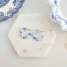 Load image into Gallery viewer, Flora Mini Hoops - Greek Goddess Blue