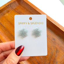 Load image into Gallery viewer, Snowflake Studs - Silver Glitter