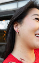 Load image into Gallery viewer, Mini Heart Hoops - Fiesta