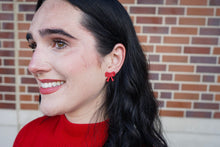 Load image into Gallery viewer, Bow Studs - Red Shimmer
