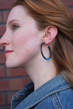 Load image into Gallery viewer, Cameron Hoops - Mocha &amp; Blue
