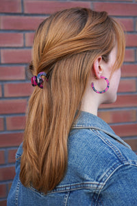 Camy Hoops - Fuchsia Tortoise