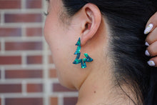 Load image into Gallery viewer, Christmas Tree Hoops - Dark Green
