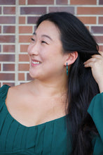Load image into Gallery viewer, Christmas Tree Hoops - Dark Green
