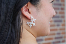 Load image into Gallery viewer, Snowflake Hoops - Cream
