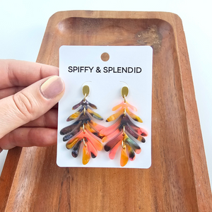 Petite Palm Earrings - Bird of Paradise