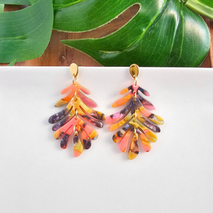 Petite Palm Earrings - Bird of Paradise