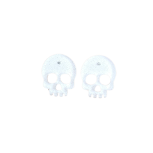 Load image into Gallery viewer, Skull Studs - White Glitter
