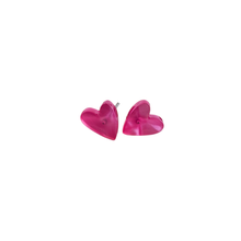 Load image into Gallery viewer, Hand Drawn Heart Studs - Hot Pink
