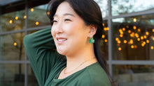 Load image into Gallery viewer, Lucky Charm Earrings - Green Glitter