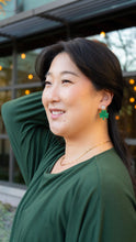 Load image into Gallery viewer, Lucky Charm Earrings - Green Glitter