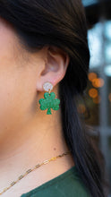 Load image into Gallery viewer, Lucky Charm Earrings - Green Glitter