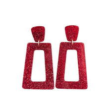 Load image into Gallery viewer, Avery Earrings - Red Glitter
