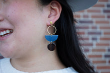 Load image into Gallery viewer, Wren Earrings - Navy &amp; Mahogany
