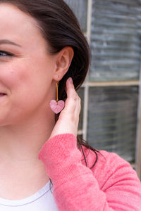 Mina Heart Earrings - Pink