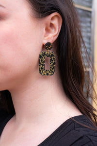 Margot Earrings - Black Gold Flake