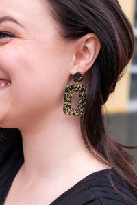 Margot Earrings - Black Gold Flake