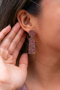 Mia Earrings - Rainbow Glitter