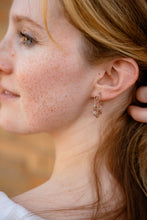 Load image into Gallery viewer, Flora Mini Hoops - Shimmering Taupe