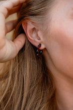 Load image into Gallery viewer, Flora Mini Hoops - Amber Dot