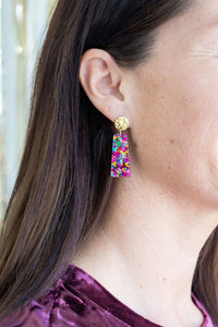 Mia Mini Earrings - Pink Sparkle
