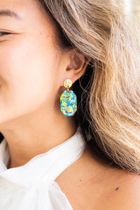 Lexi Earrings - Green Sparkle