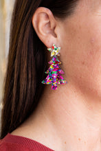 Load image into Gallery viewer, Christmas Tree Earrings - Pink Sparkle