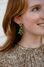 Load image into Gallery viewer, Christmas Tree Earrings - Green Tinsel