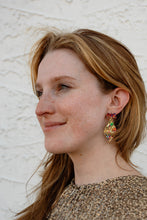 Load image into Gallery viewer, Vintage Ornament Earrings - Gold Tinsel