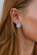 Load image into Gallery viewer, Snowflake Studs - Silver Glitter